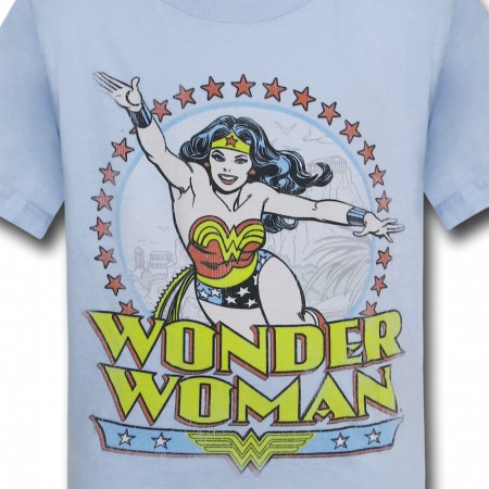 Wonder Woman Kids Blue Circle T-Shirt