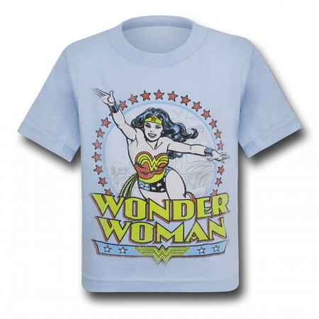 Wonder Woman Kids Blue Circle T-Shirt