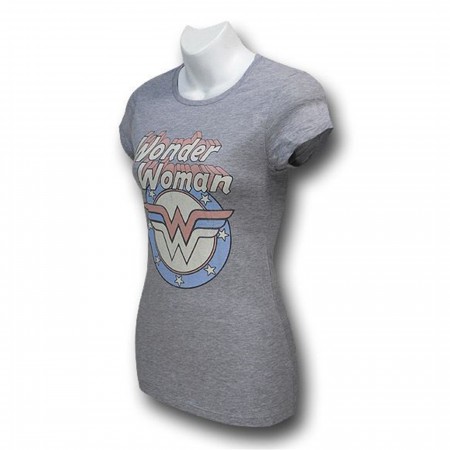 Wonder Woman Vintage Logo Grey Women's T-Shirt