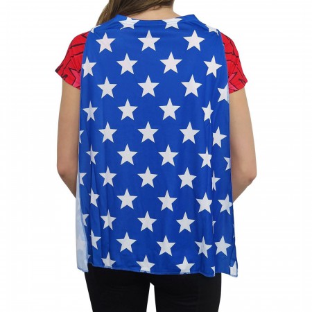 Wonder Woman Sublimated Caped Women's T-Shirt