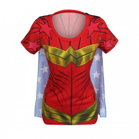 Wonder Woman Sublimated Caped Women's T-Shirt