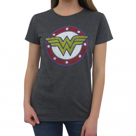 Wonder Woman Symbol & Stars T-Shirt for Women