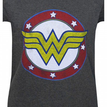 Wonder Woman Symbol & Stars T-Shirt for Women