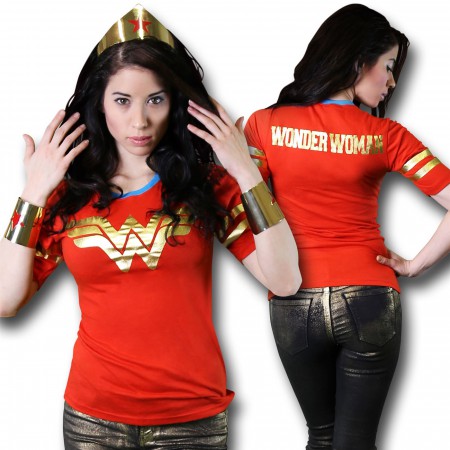 Wonder Woman Gold Foil Women's Athletic T-Shirt