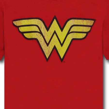 Wonder Woman Worn Symbol Kids T-Shirt