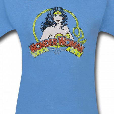 Wonder Woman Vintage Blue Kids T-Shirt