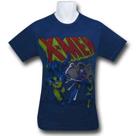 X-Men Charge Distressed Slate 30 Single T-Shirt