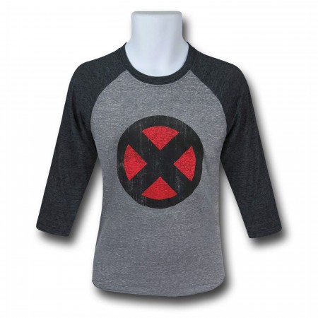 X-Men Symbol Men's Heather Baseball T-Shirt