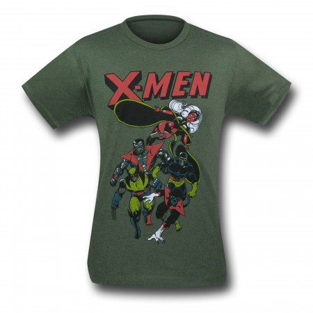 X-Men Retro Dash Sage Heather 30 Single T-Shirt
