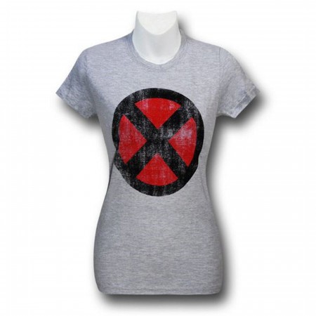 X-Men Distressed Grey Women's 30 Single T-Shirt