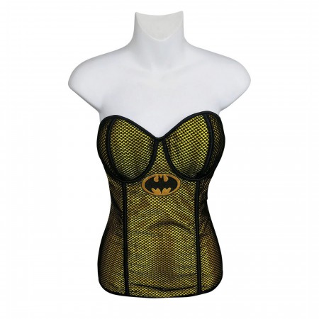 Batgirl Fishnet Overlay Corset