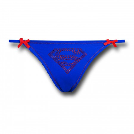 Supergirl Logo Women's Lace String Bikini Panty