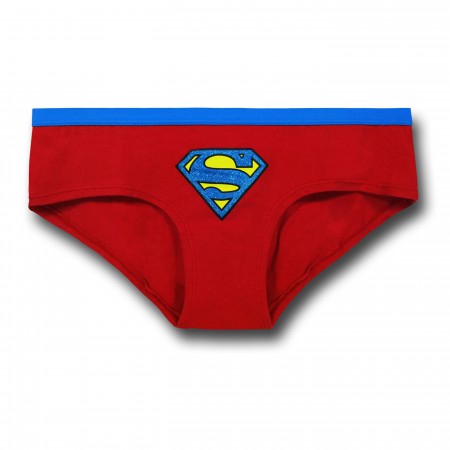 Supergirl Glitter Symbol Women's Red Briefs
