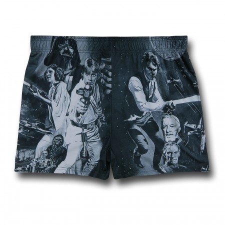 Star Wars Black and White Poster Boxer Shorts