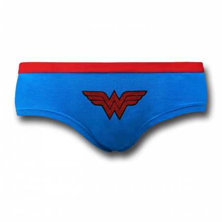 Wonder Woman Glitter Symbol Women's Blue Briefs