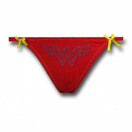 Wonder Woman Logo Women's Lace String Bikini Panty