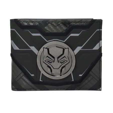 Black Panther Movie Symbol Carbon Fiber Bi-Fold Wallet