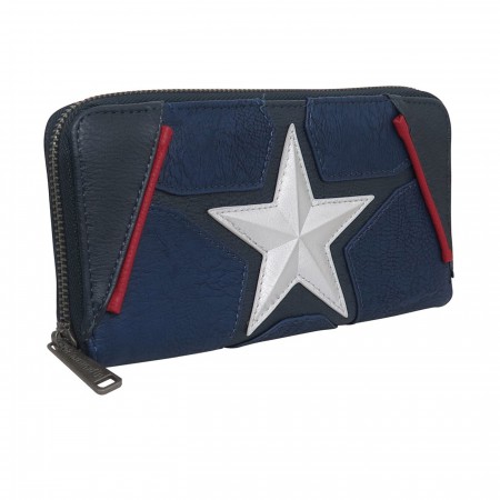 Captain America Star Women's Loungefly Zip Around Wallet