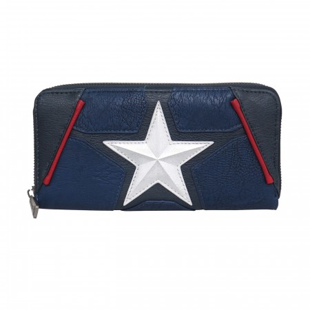 Captain America Star Women's Loungefly Zip Around Wallet
