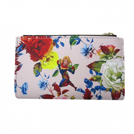 Captain Marvel Floral Bi-Fold Wallet
