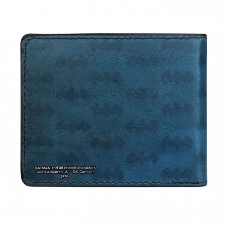 Batman Symbol on Blue Bi-Fold Wallet