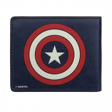 Captain America Shield Navy Bi-Fold Wallet