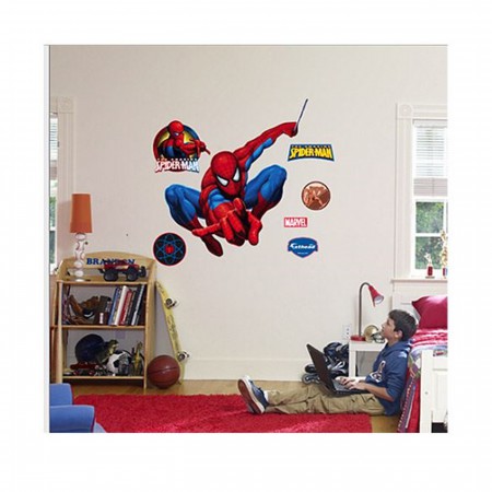 Spiderman Swinging Life Size Wall Decal