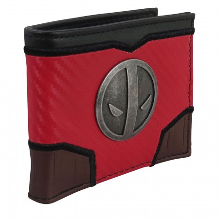 Deadpool Metal Symbol Carbon Fiber Bi-Fold Wallet