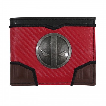 Deadpool Metal Symbol Carbon Fiber Bi-Fold Wallet