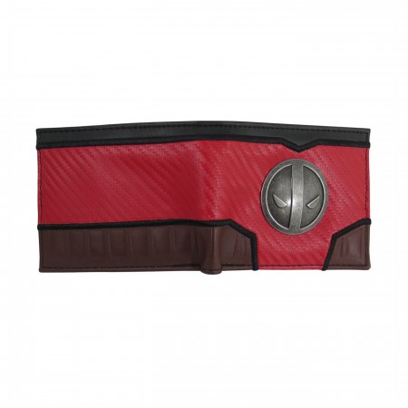 Deadpool Metal Symbol Carbon Fiber Bi-Fold Wallet