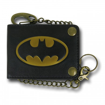 Batman Symbol Bi-Fold Snap Chain Wallet