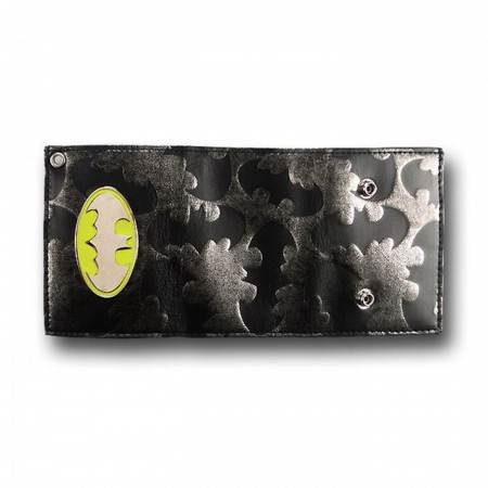 Batman Yellow and Chrome Symbol Leather Wallet