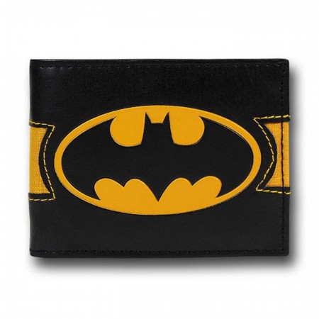 Batman Oval Symbol Black Canvas Bi-Fold Wallet
