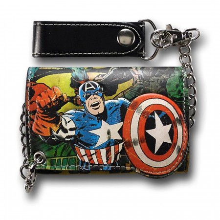 Captain America Comic Chain Wallet