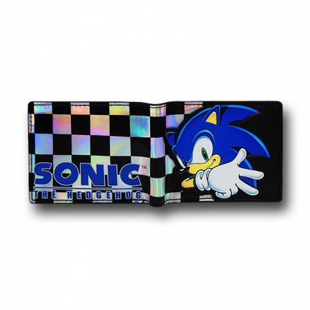 Sonic Checkered on Black Bi-Fold Wallet