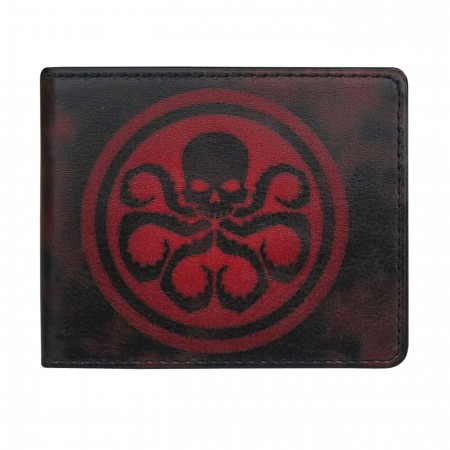 Hydra Symbol Red and Black Bi-Fold Wallet