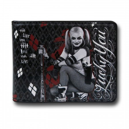 Suicide Squad Harley Quinn Lucky You Men's Bi-Fold Wallet