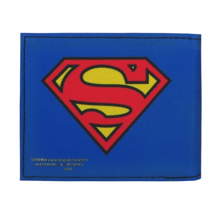 Superman Symbol on Blue Bi-Fold Wallet