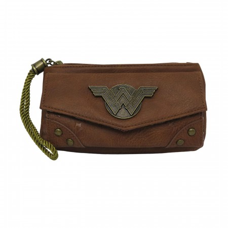 Wonder Woman Women's Camel Wristlet Wallet