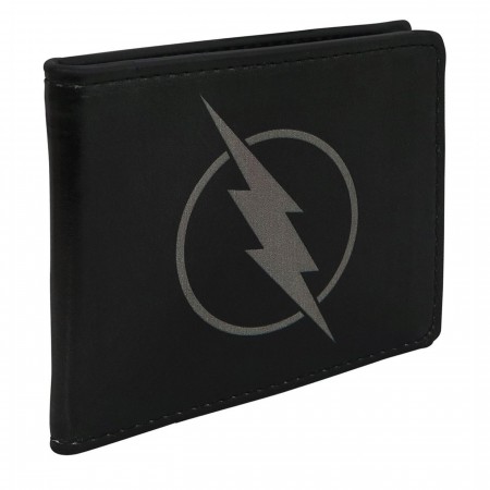 Flash Zoom Symbol Men's Black Bi-Fold Wallet