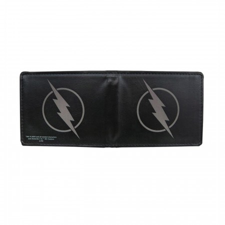 Flash Zoom Symbol Men's Black Bi-Fold Wallet