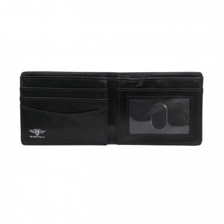 Flash Zoom Symbol Men's Black Bi-Fold Wallet