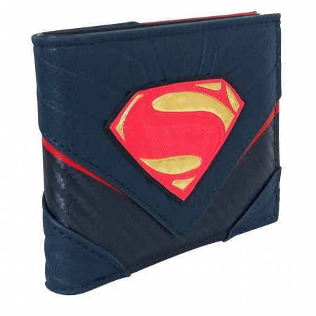 Superman Logo Carbon Fiber Men's Bi-Fold Wallet