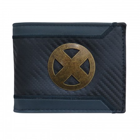 X-Men Metal Logo Carbon Fiber Bi-Fold Wallet