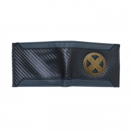 X-Men Metal Logo Carbon Fiber Bi-Fold Wallet