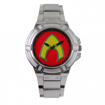 Aquaman Symbol Watch with Silver Band