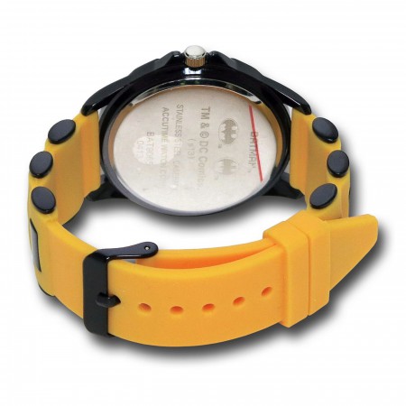 Batman Symbol Watch with Yellow Silicone Band