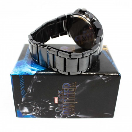 Black Panther Backlight Symbol Watch with Metal Band