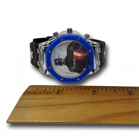 Captain America Light-Up Bezel Kids Watch