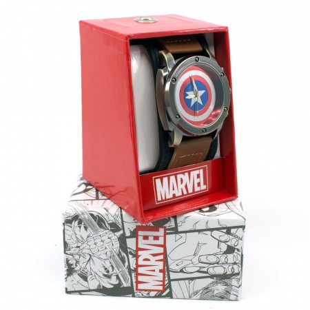 Captain America Shield Watch with Dual Fasten  Adjustable Strap